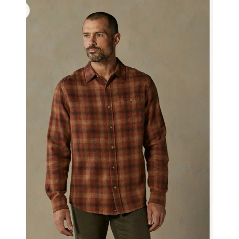 The Normal Brand Flannel Button Up Shirt Maple Glaze Plaid Hudson Size XXL - Picture 9 of 10